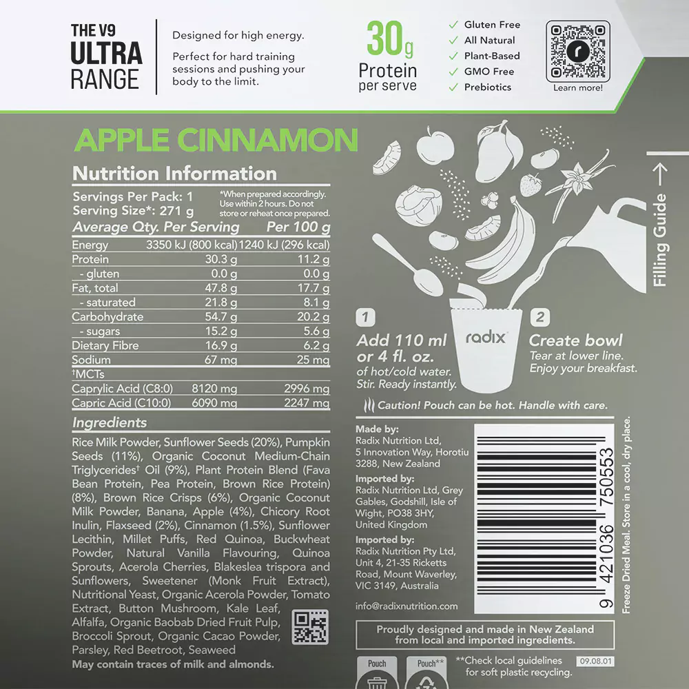 Radix Nutrition ULTRA 800 | Apple, Cinnamon Breakfast - Image 3